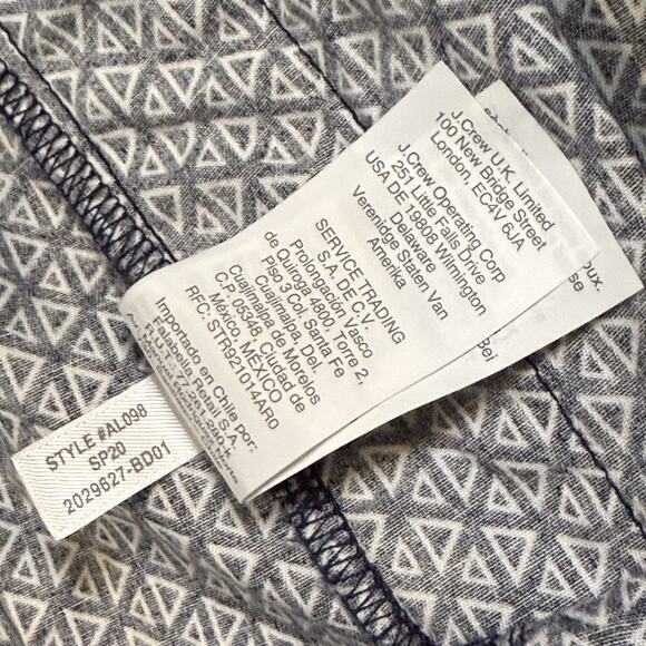 J Crew Flex Mens Shorts Large Navy Blue White Geometric Triangle Elastic Waist - Picture 5 of 10